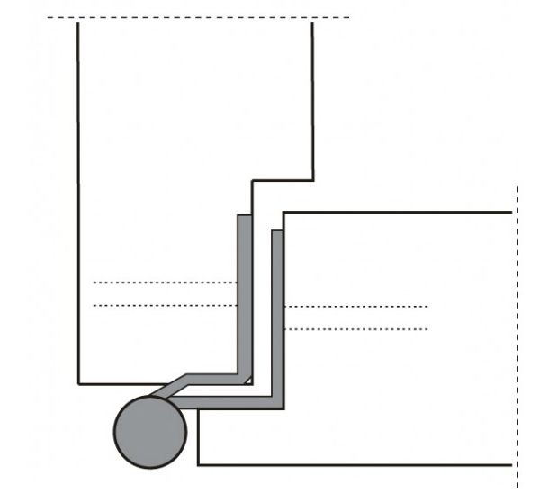 Charnière déportée montage